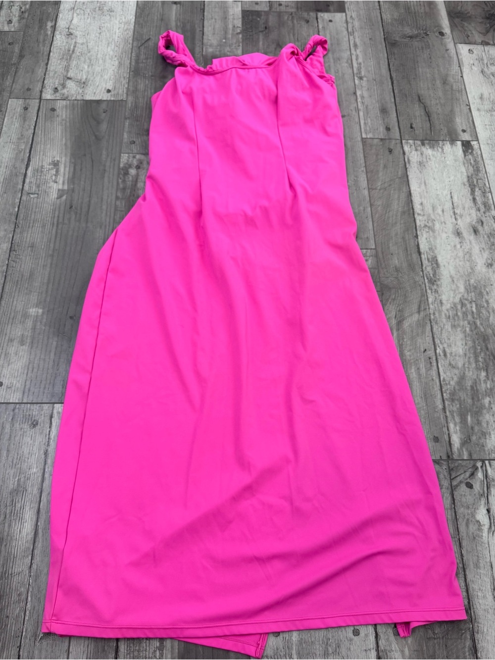 Halara Maternity Softlyzero Airy Midi Tank Dress Ruched Large Pink Sleeveless - Picture 2 of 5
